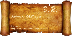 Duffek Rózsa névjegykártya