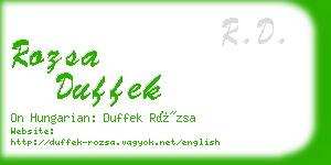 rozsa duffek business card
